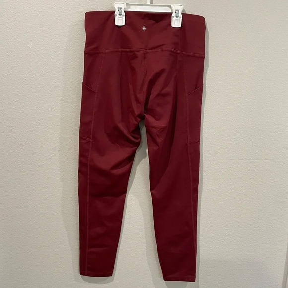 Layer8 lux leggings cranberry red womens medium with pockets - Picture 3 of 3